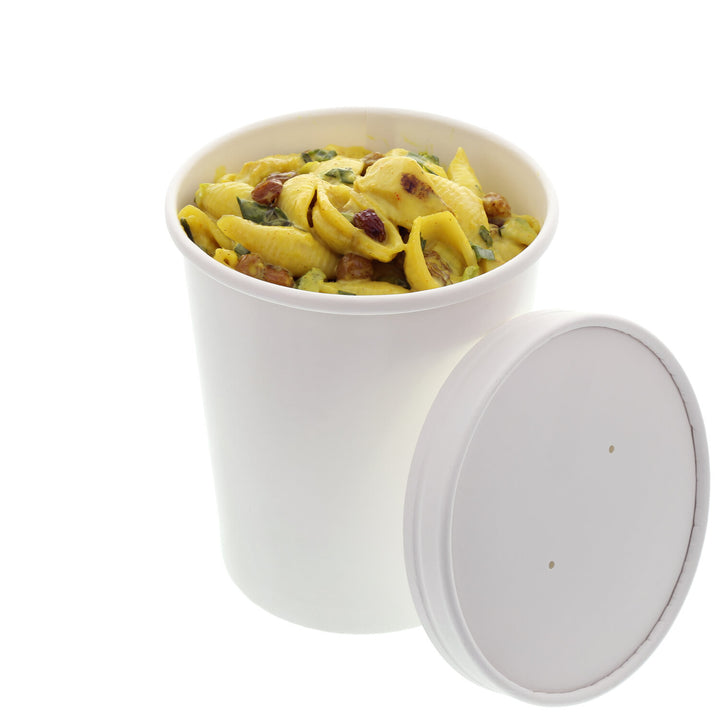 Royal 32 oz. White Paper Food Container And Lid Combo-250 Each-1/Case