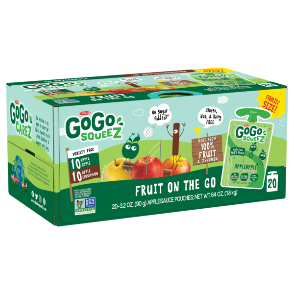 Gogo Squeez Gogo Squeez Apple Cinnamon Variety Pack-64 oz.-2/Case