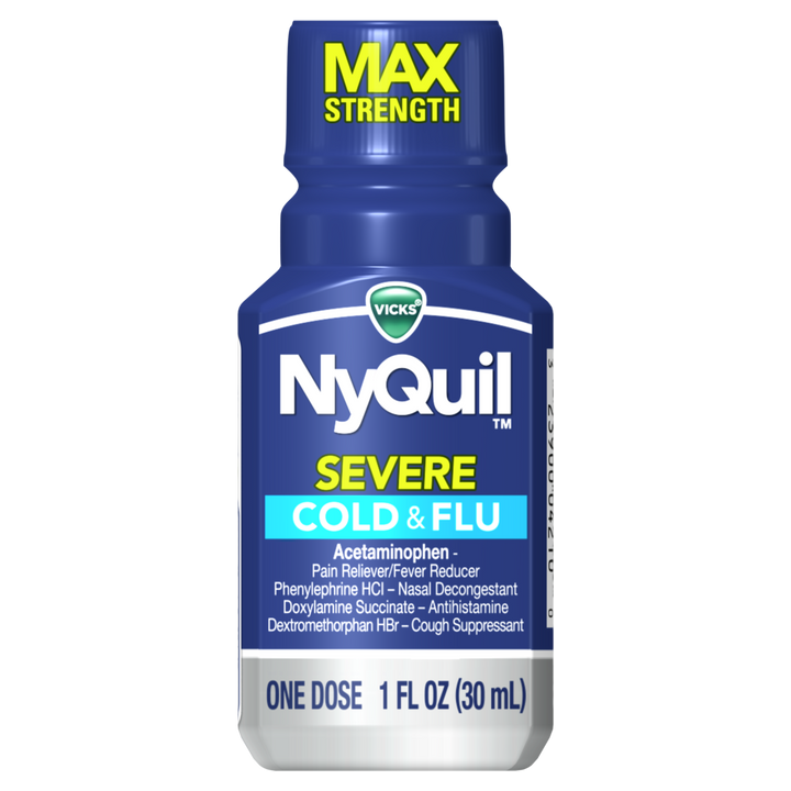 Vicks Nyquil Severe Multi Sympton-1 fl oz.s-8/Box-4/Case