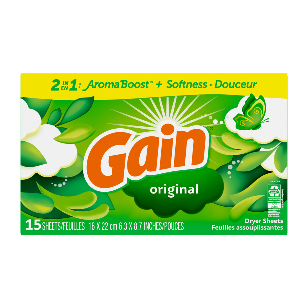 Gain Dryer Sheets Original-15 Count-15/Case