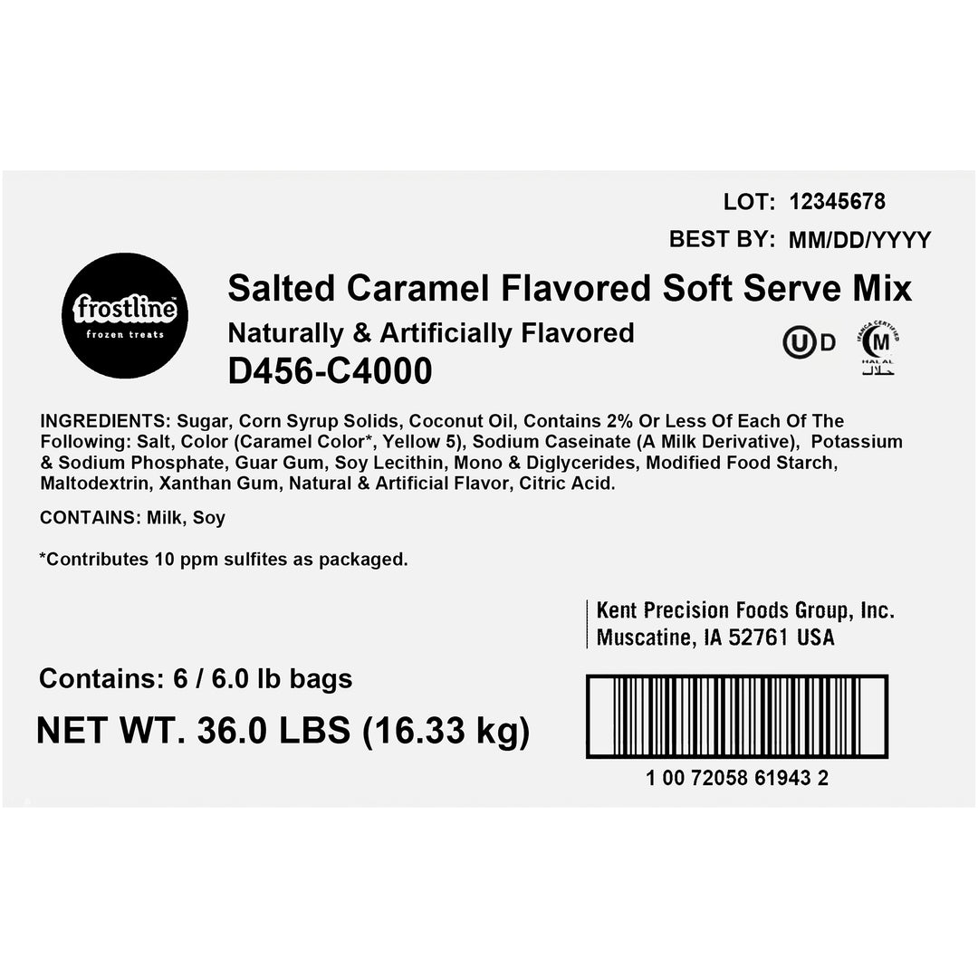 Frostline Salted Caramel Soft Serve Mix-6 lb.-6/Case