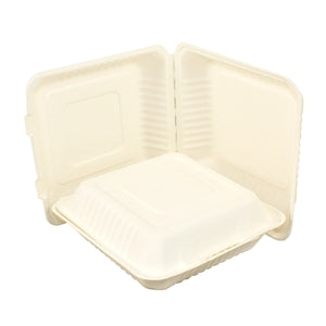 Galligreen Container Hinged Lid 9 Inch Sugarcane-200 Piece-1/Case