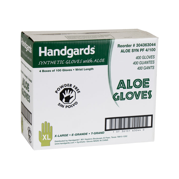 Handgards Aloe Powder Free Extra Large Synthetic Gloves-100 Each-100/Box-4/Case
