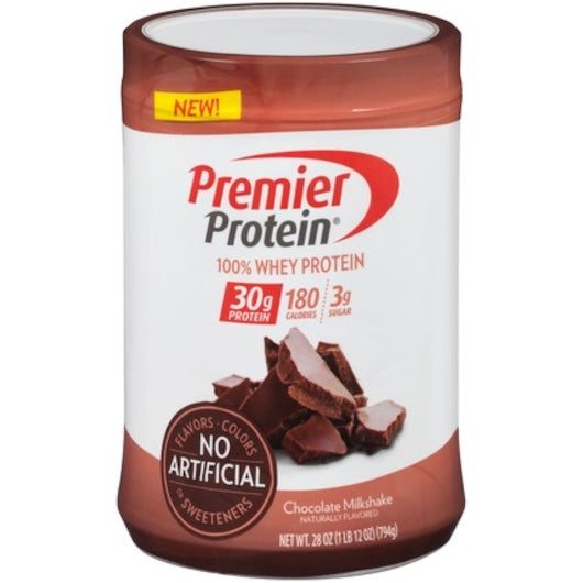Premier Protein 100% Whey Powder Chocolate-24.5 oz.-4/Case