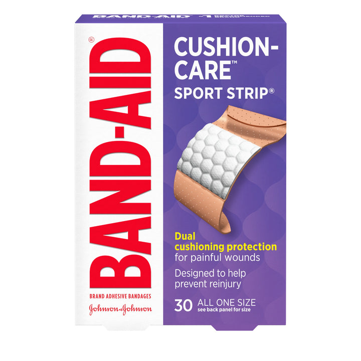Band Aid Cushion-Care Sport Extra Wide Bandages Box-30 Count-6/Box-4/Case