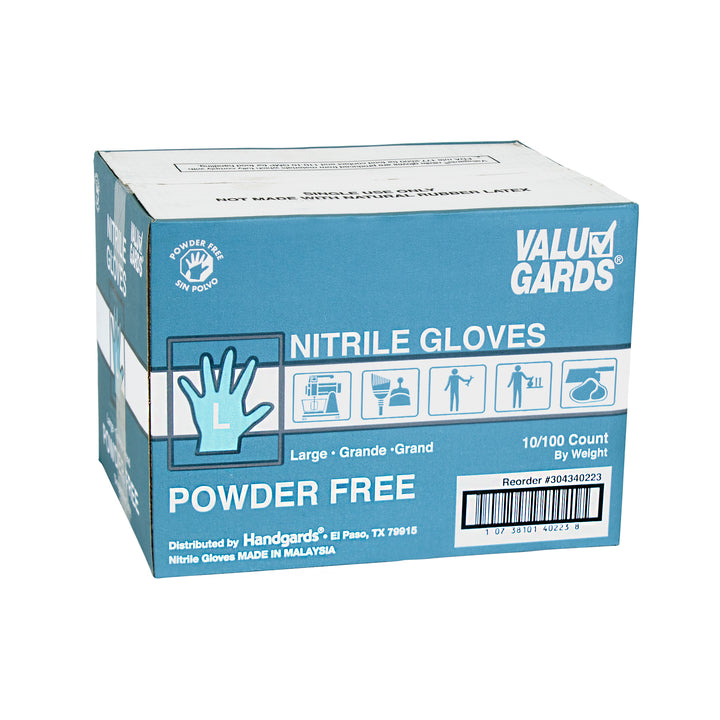 Valugards White Nitrile Powder Free Large Glove-100 Each-100/Box-10/Case