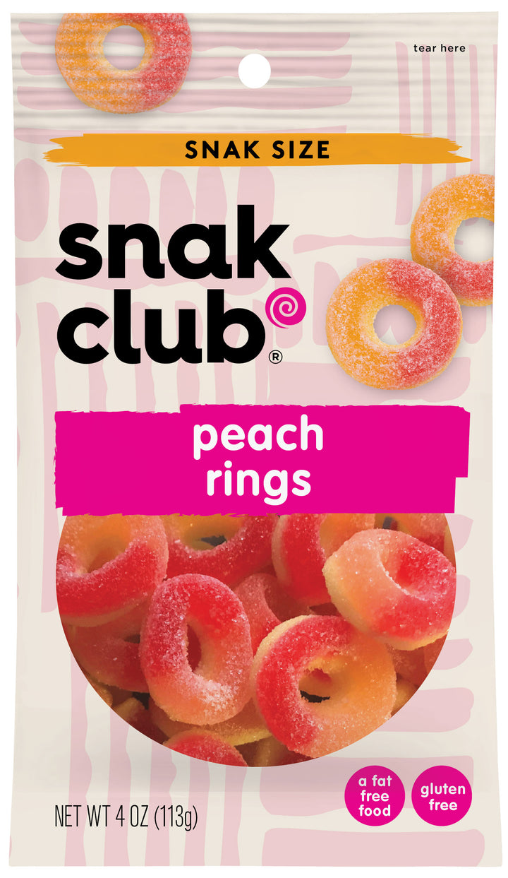 Snak Club Peach Rings-4 oz.-12/Case