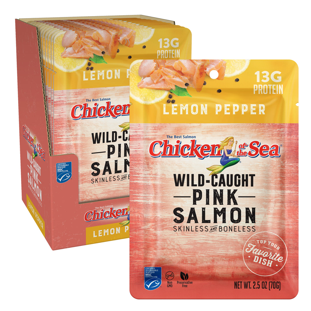 Chicken Of The Sea Skinless/Boneless Pink Salmon In Lemon Pepper Pouch-2.5 oz.-12/Case