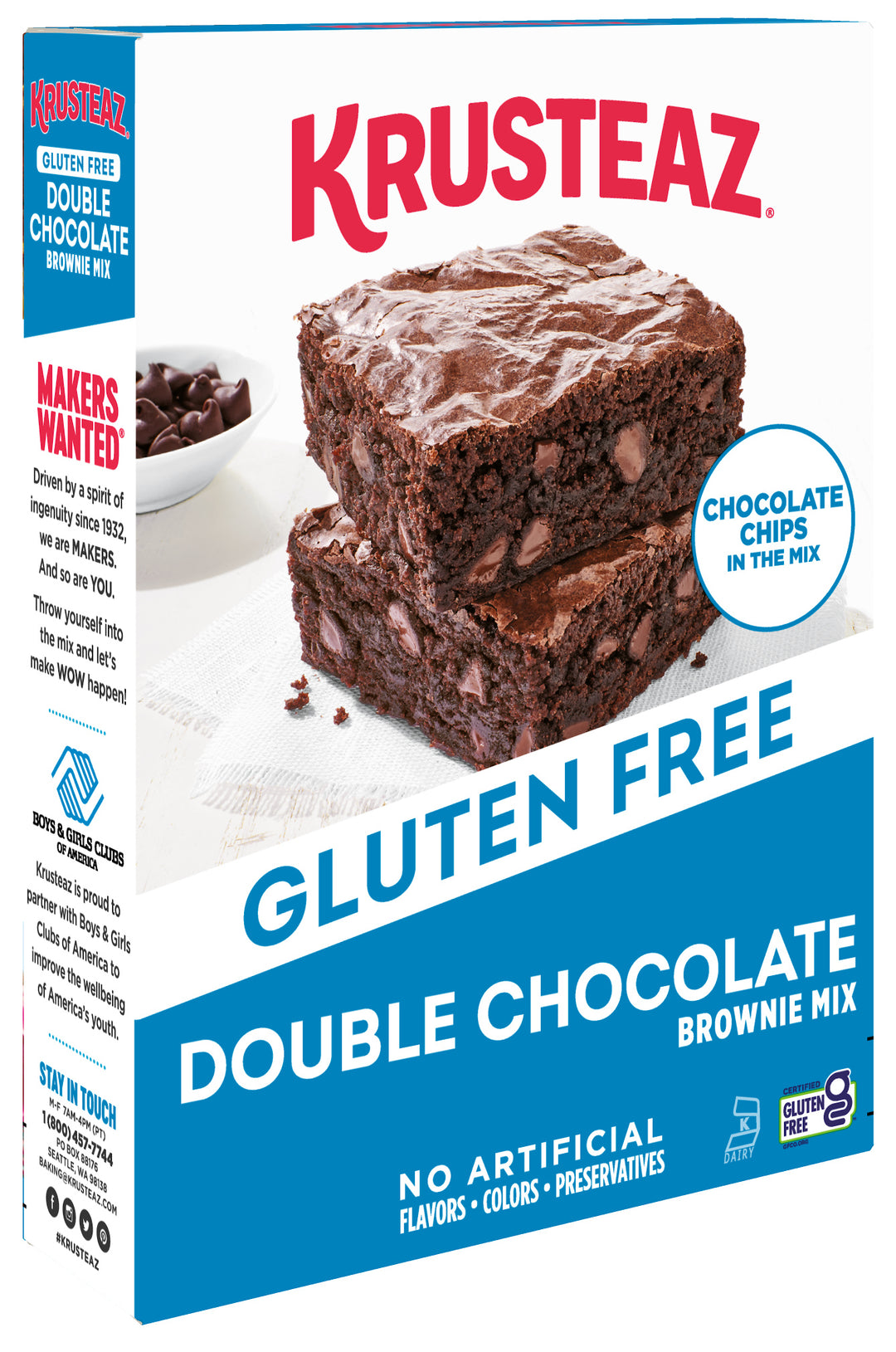 Krusteaz Gluten Free Double Chocolate Thick & Chewy Brownie Mix-20 oz.-8/Case