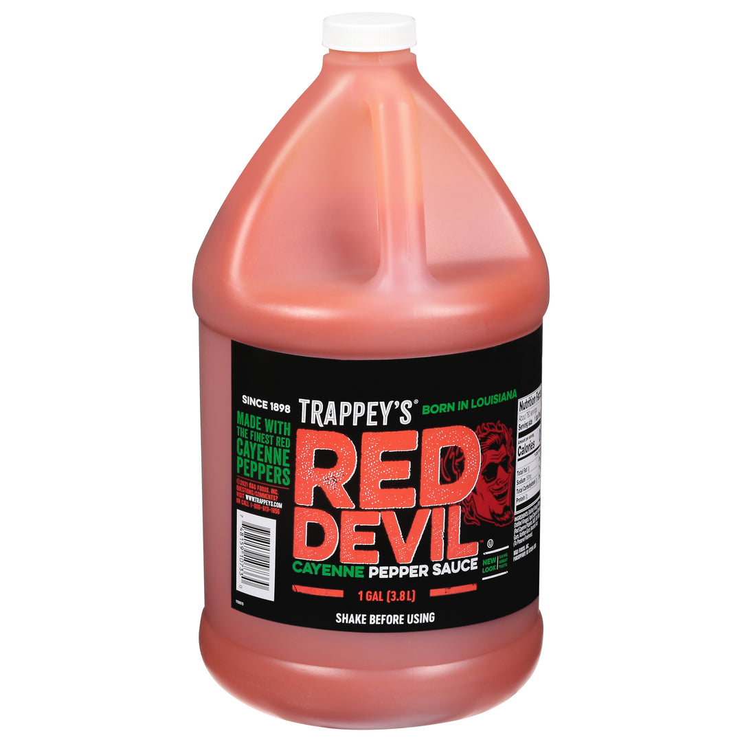 Trappey Red Devil Cayenne Pepper Hot Sauce Bulk-1 Gallon-4/Case