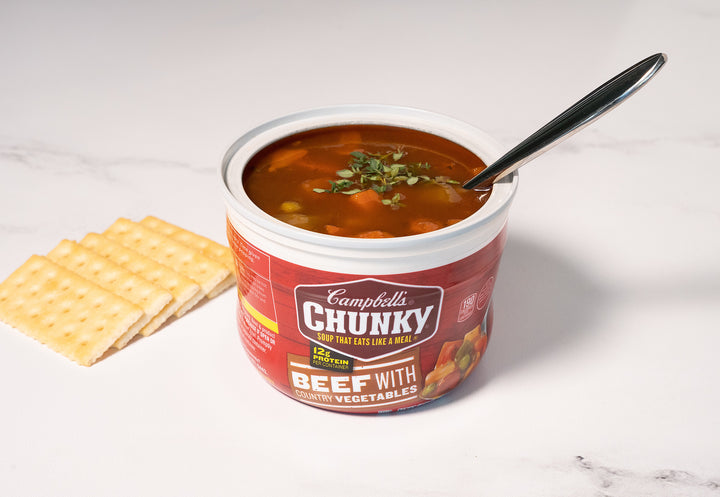 Campbell's Chunky Beef With Vegetable Microwaveable Soup-15.25 oz.-8/Case