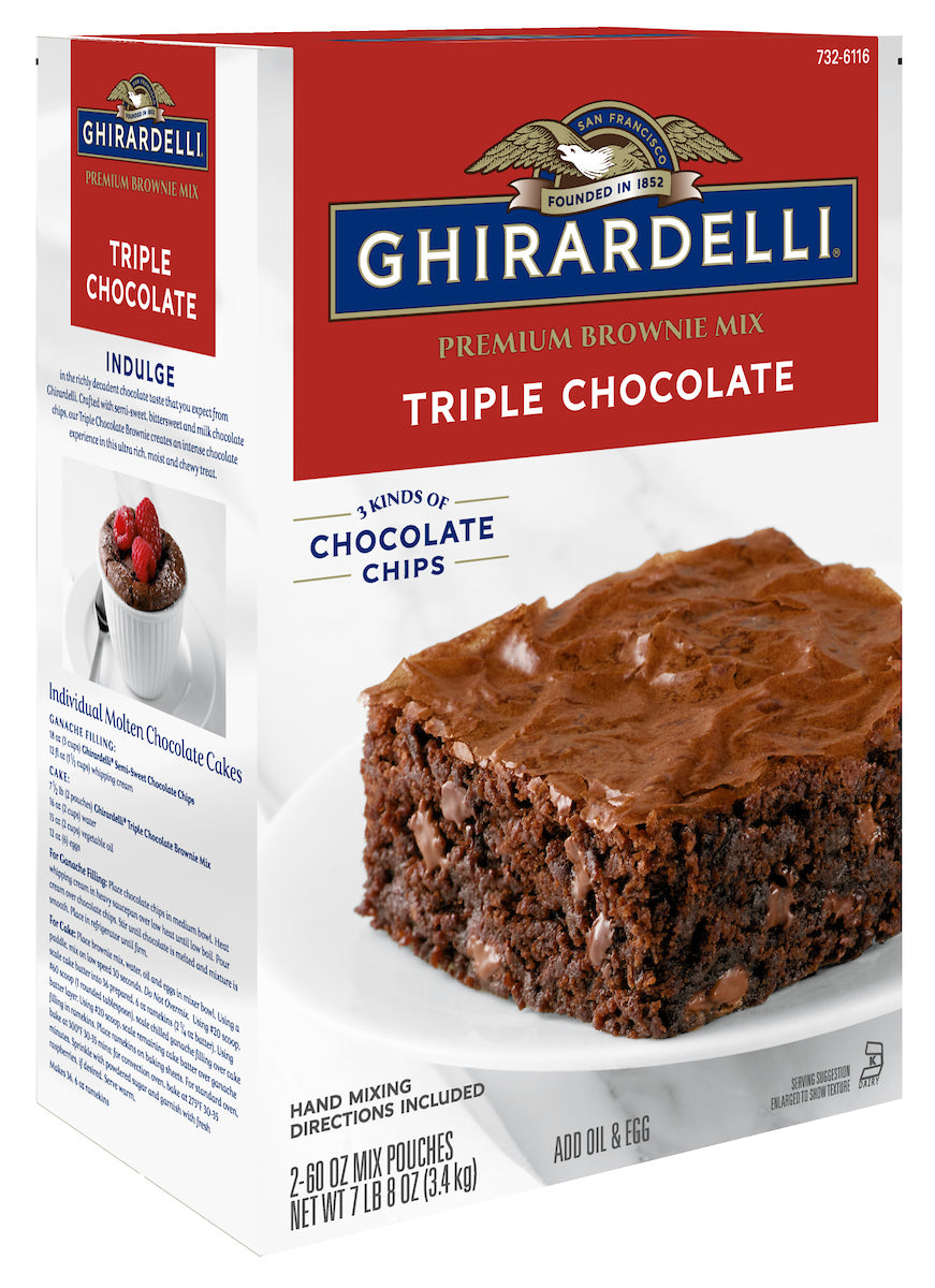 Ghirardelli Kosher Triple Chocolate Brownie Mix-120 oz.-4/Case