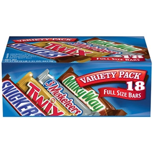 Mixed Brand Candy Bar Variety Cross Branded Single-180 Count-1/Case