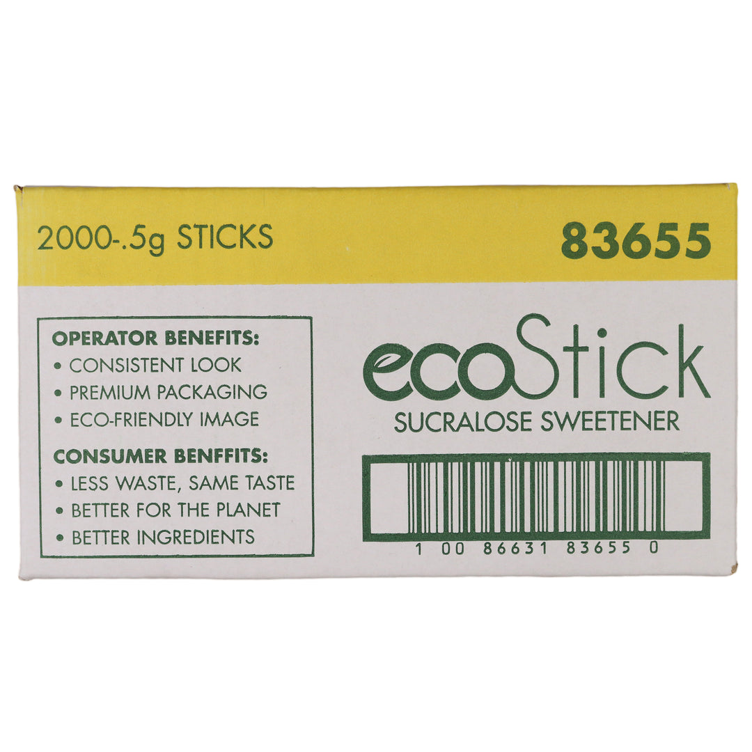 Ecostick Sucralose Sweetened Sugar-Yellow Sticks-0.5 Gram-2000/Case