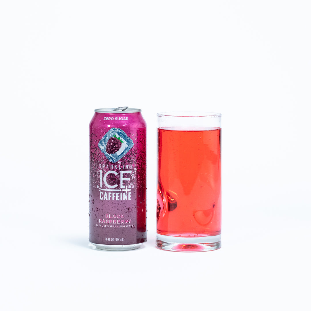 Sparkling Ice Plus Caffeine Black Raspberry Flavored Sparkling Water-16 fl oz.-12/Case