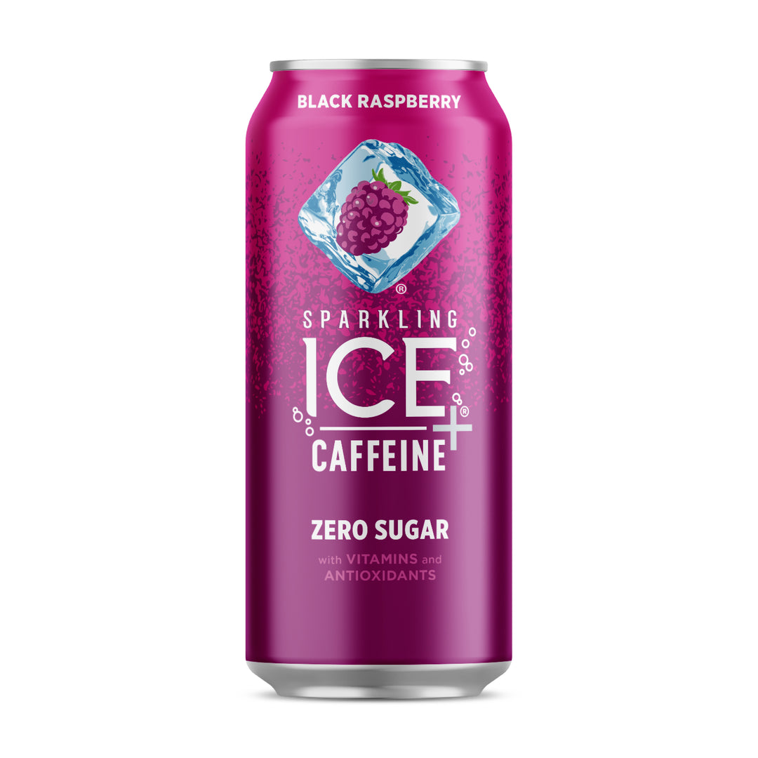 Sparkling Ice Plus Caffeine Black Raspberry Flavored Sparkling Water-16 fl oz.-12/Case