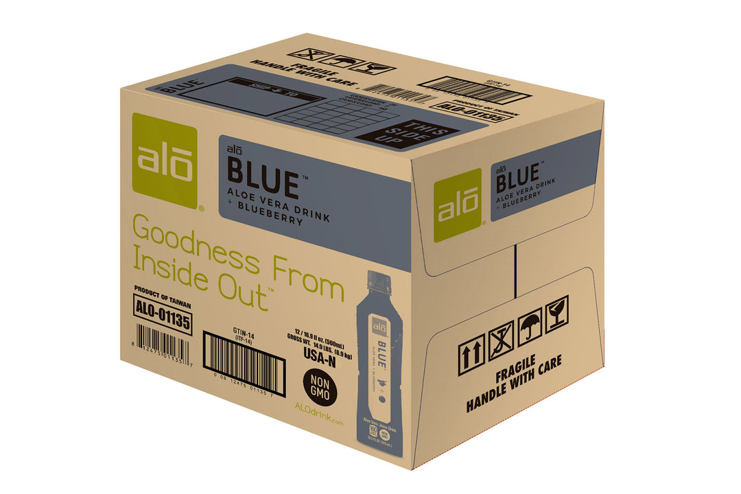Alo Drink Blue Aloe Vera Plus Blueberry-16.9 oz.-12/Case