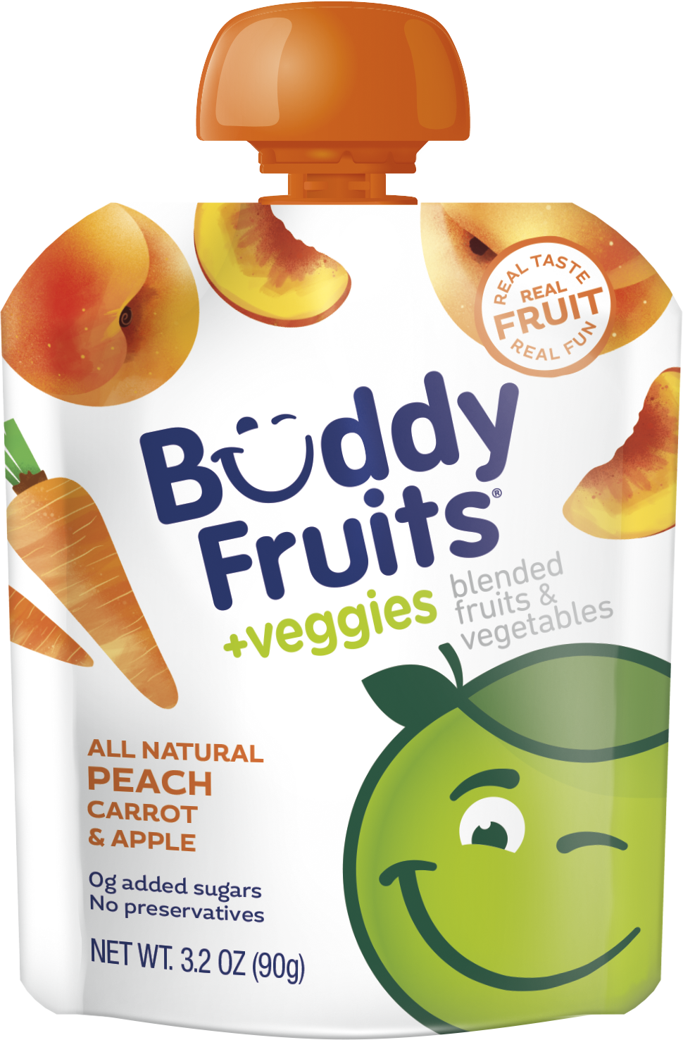 Buddy Fruits Veggies Peach Carrot Apple-3.2 oz.-18/Case