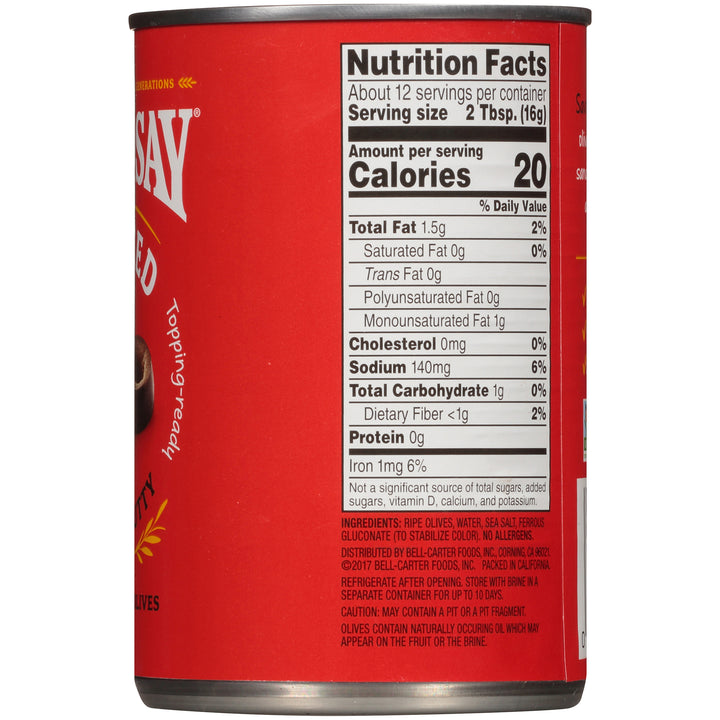 Lindsay Sliced Tray Domestic Olives Canned-6.5 oz.-12/Case
