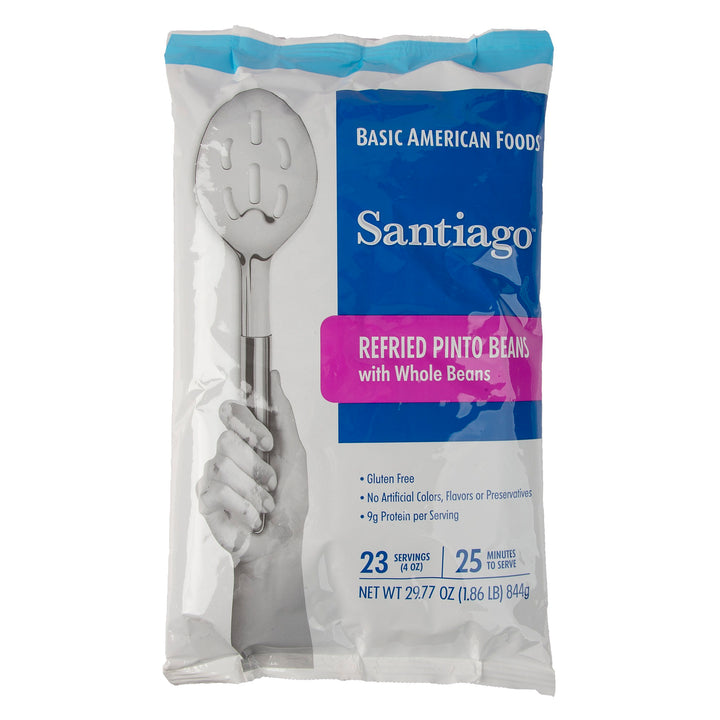 Baf Santiago Refried Beans Santiago Whole Pouch-29.77 oz.-6/Case