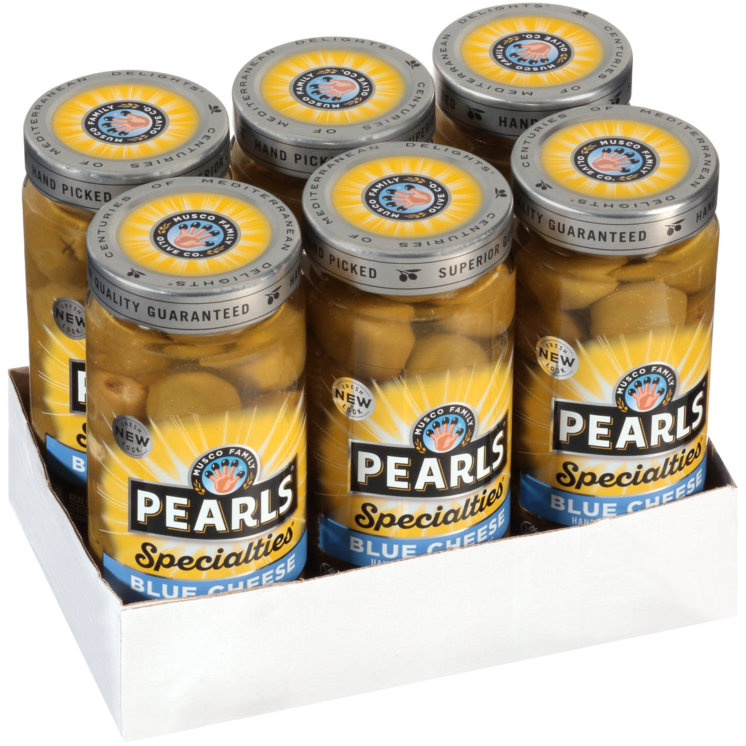 Pearls Blue Cheese Stuffed Queen Olives Jar-6.7 oz.-6/Case