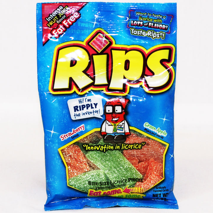 Rips Bite Size Strawberry & Green Apple Peg Bag-4 oz.-12/Case