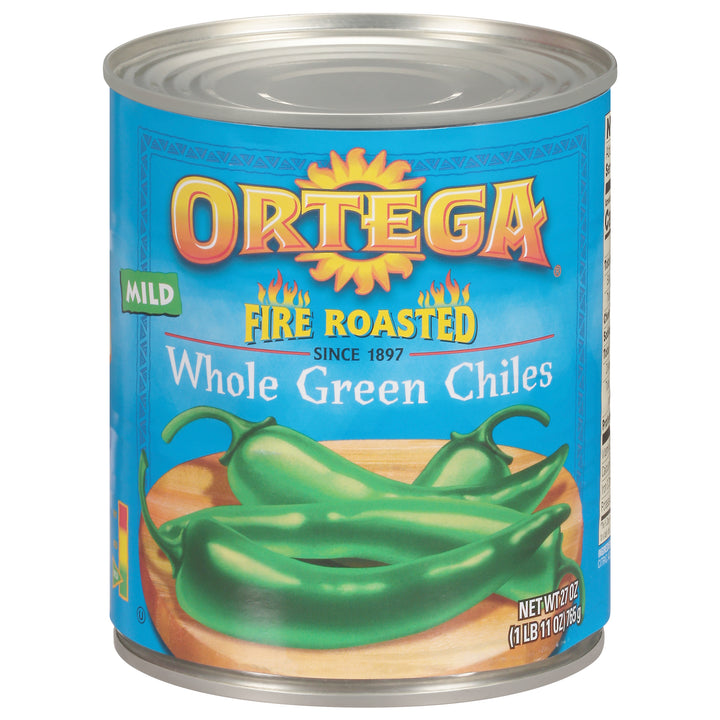 Ortega Fire Roasted Whole Green Chiles-27 oz.-12/Case