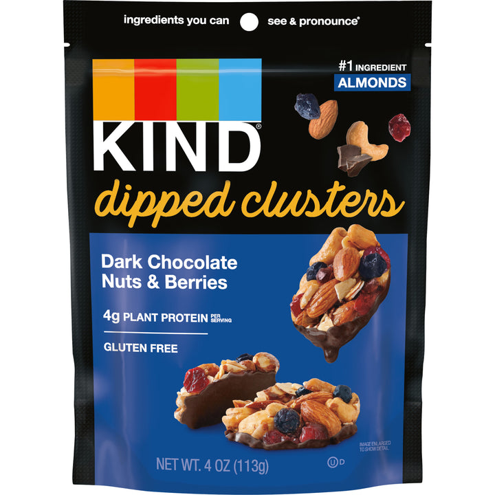 Kind Snacks Dipped Clusters Dark Chocolate Nuts & Berries-4 oz.-8/Case