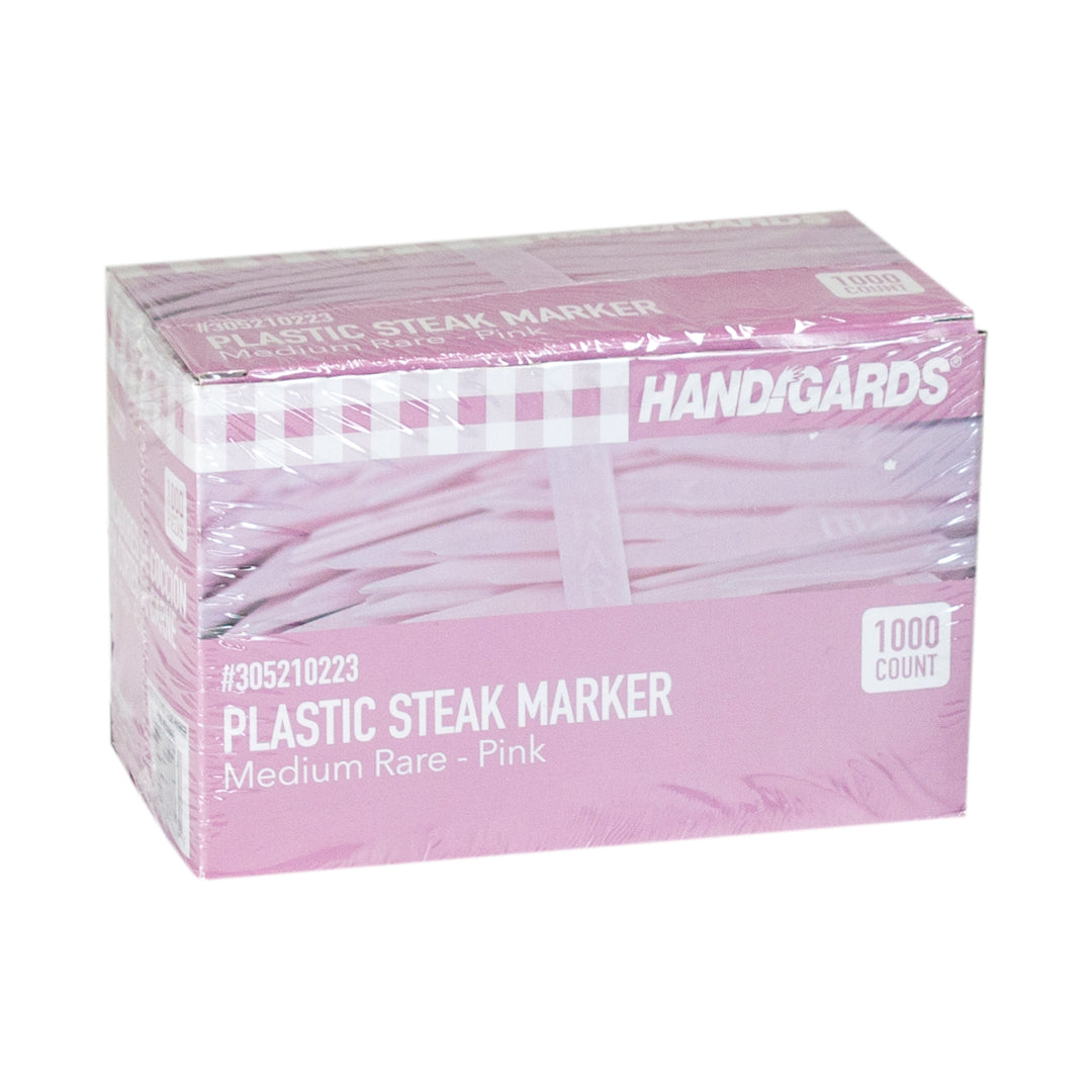 Handgards Pink Medium Rare Plastic Steak Marker-1000 Each-1000/Box-2/Case