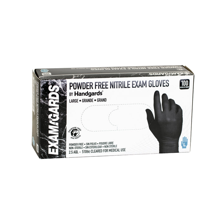 Examgards Glove Black Nitrile Exam Grade Lrg-100 Each-100/Box-10/Case