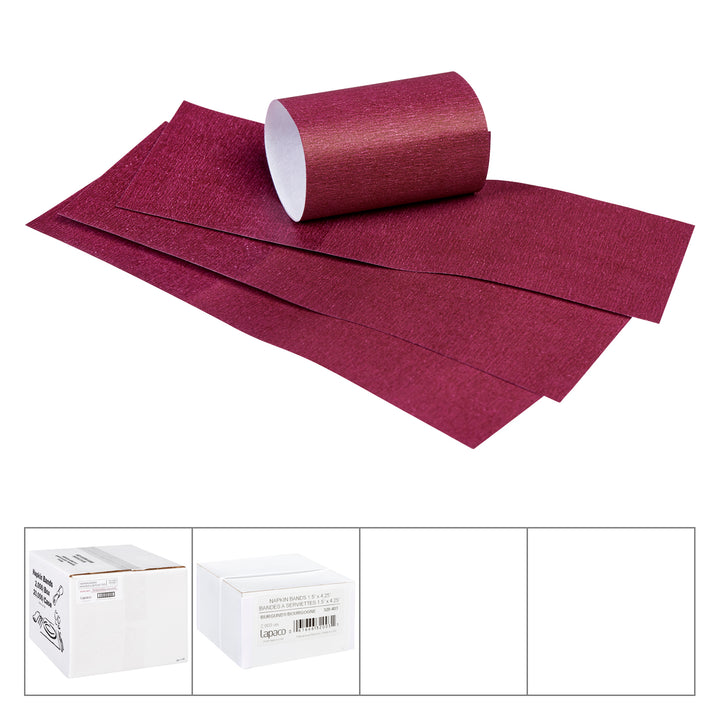 Lapaco 1.5'' By 4.25'' Burgundy Napkin Band-20000 Each-1/Case