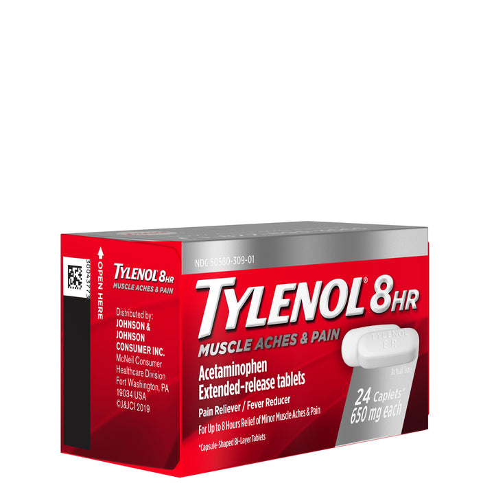 Tylenol 8 Hour Caplets-24 Count-6/Box-12/Case