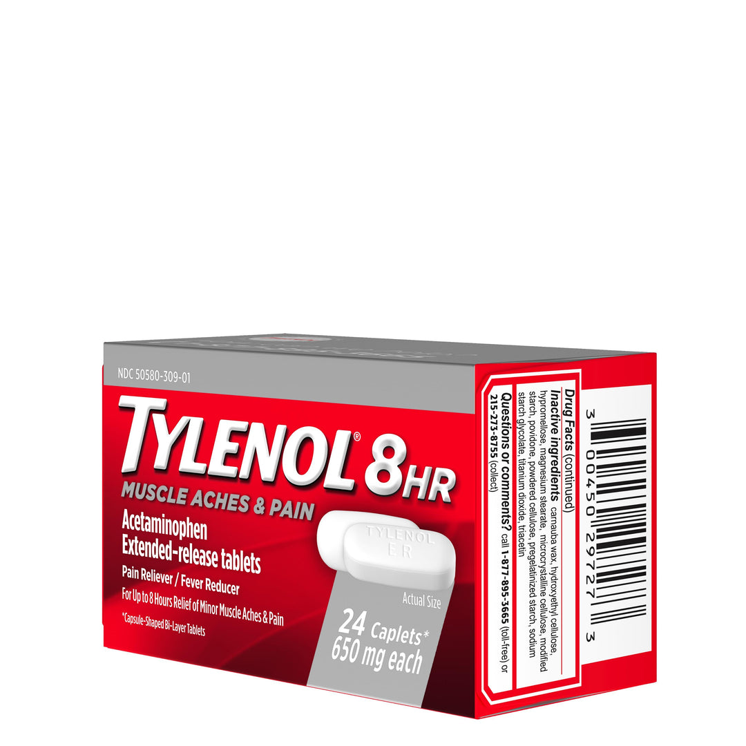 Tylenol 8 Hour Caplets-24 Count-6/Box-12/Case