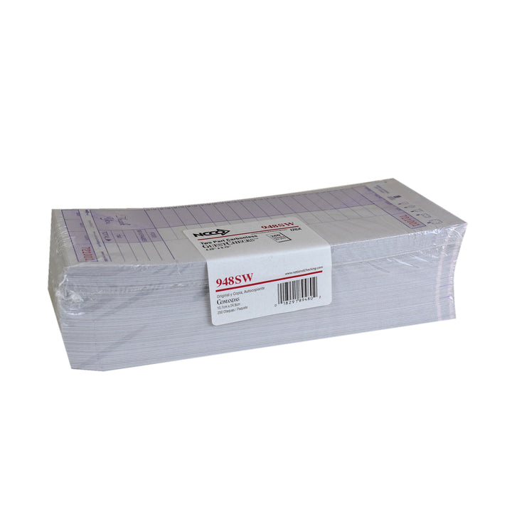 National Checking 4.2 Inch X 9.75 Inch 2 Part Carbonless Purple Guest Check-2500 Each-1/Case