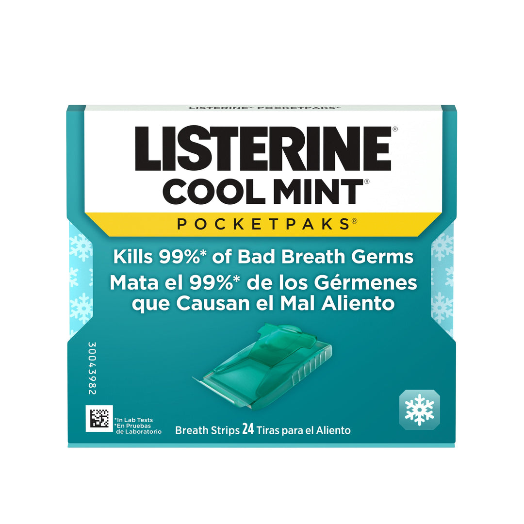 Listerine Pocketpaks Coolmint Breath Strips-24 Count-12/Box-12/Case
