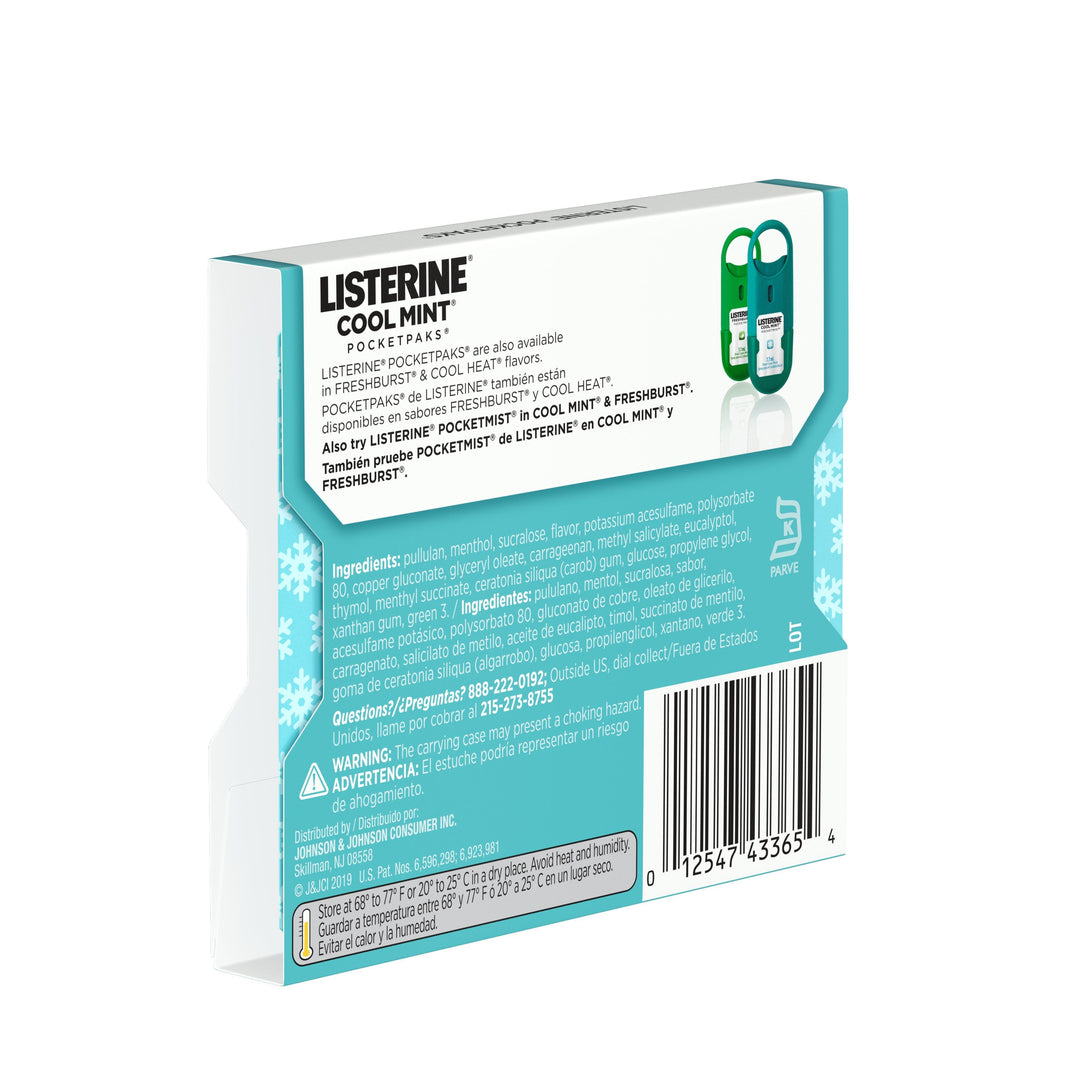 Listerine Pocketpaks Coolmint Breath Strips-24 Count-12/Box-12/Case
