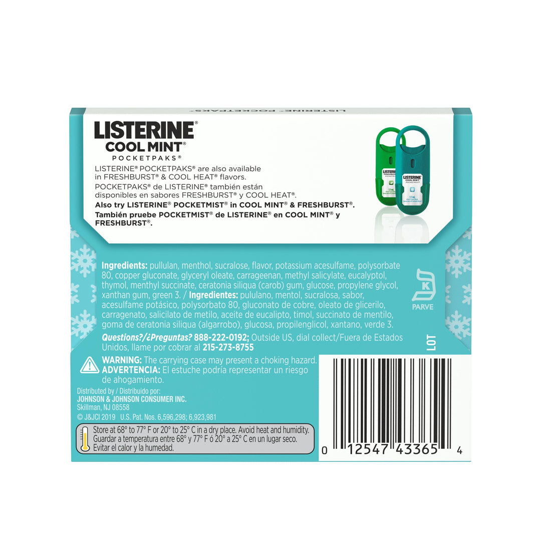 Listerine Pocketpaks Coolmint Breath Strips-24 Count-12/Box-12/Case