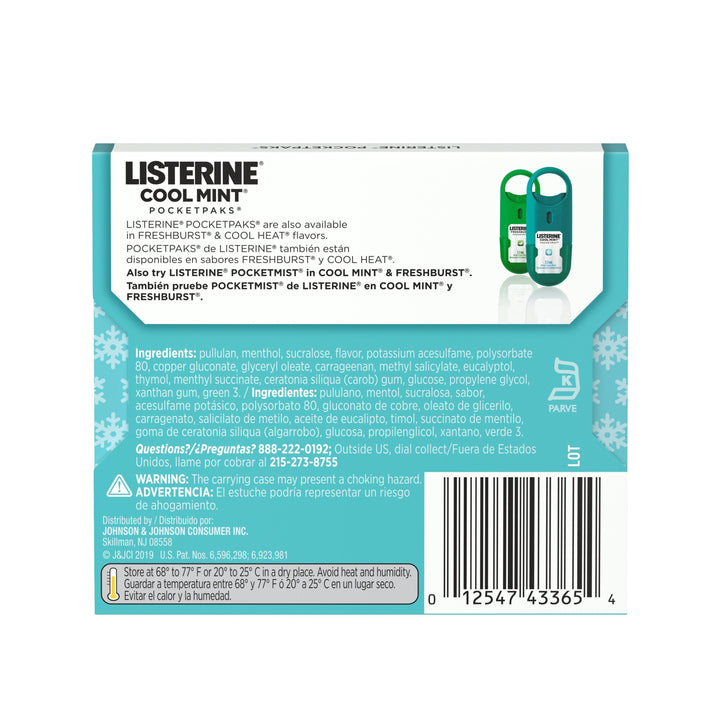 Listerine Pocketpaks Coolmint Breath Strips-24 Count-12/Box-12/Case
