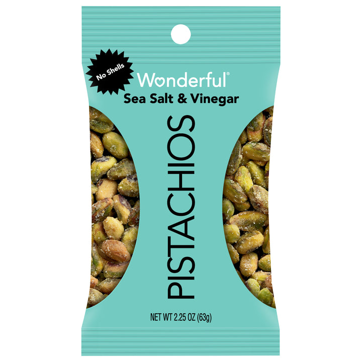 Wonderful Pistachios Pistachio No Shell Sea Salt & Vinegar-2.25 oz.-8/Box-3/Case