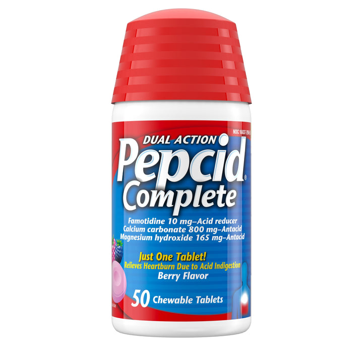 Pepcid Complete Acid Reducer Berry Chewable Tablets-50 Count-3/Box-12/Case