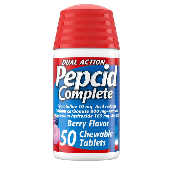 Pepcid Complete Acid Reducer Berry Chewable Tablets-50 Count-3/Box-12/Case