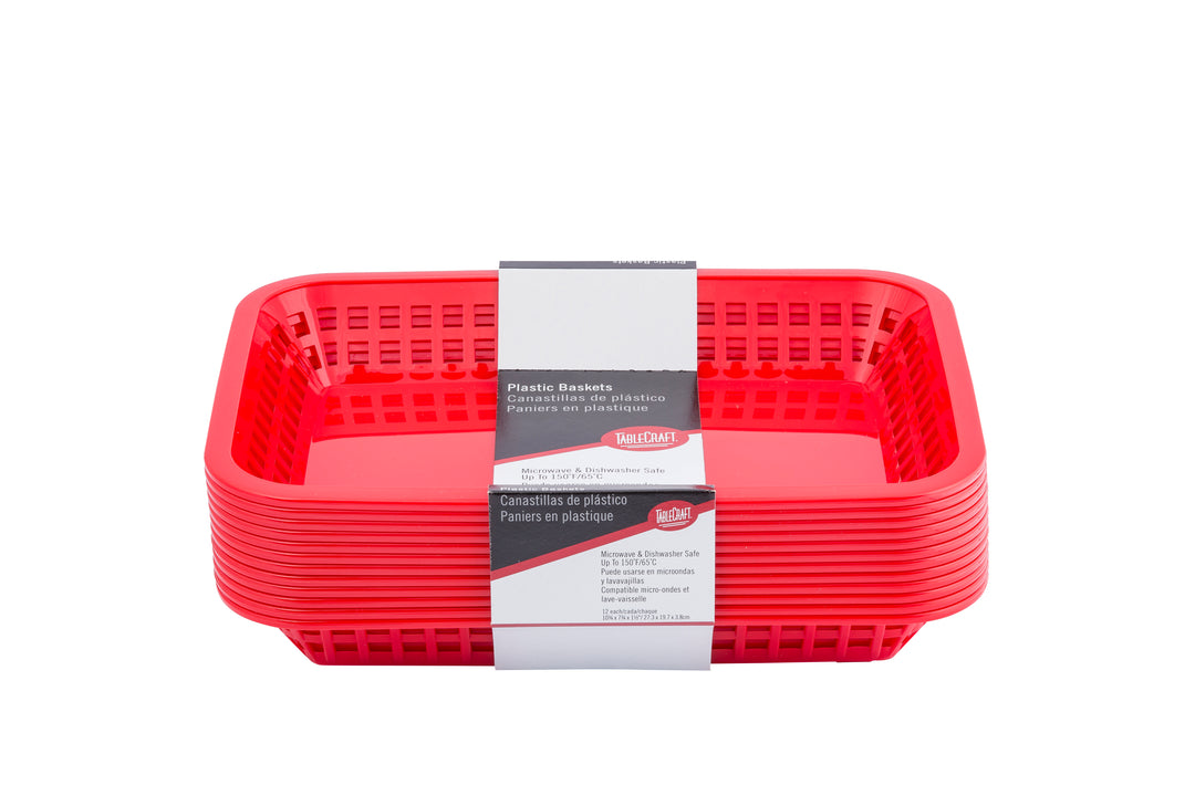 Tablecraft Cash & Carry Grand Red Basket-12 Count-3/Case