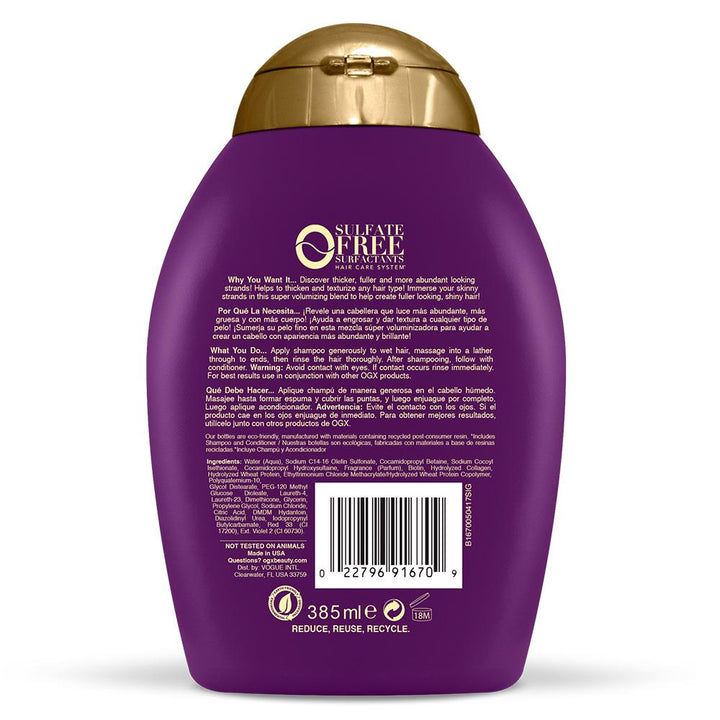 OGX Biotin & Collagen Shampoo-13 fl oz.-4/Case