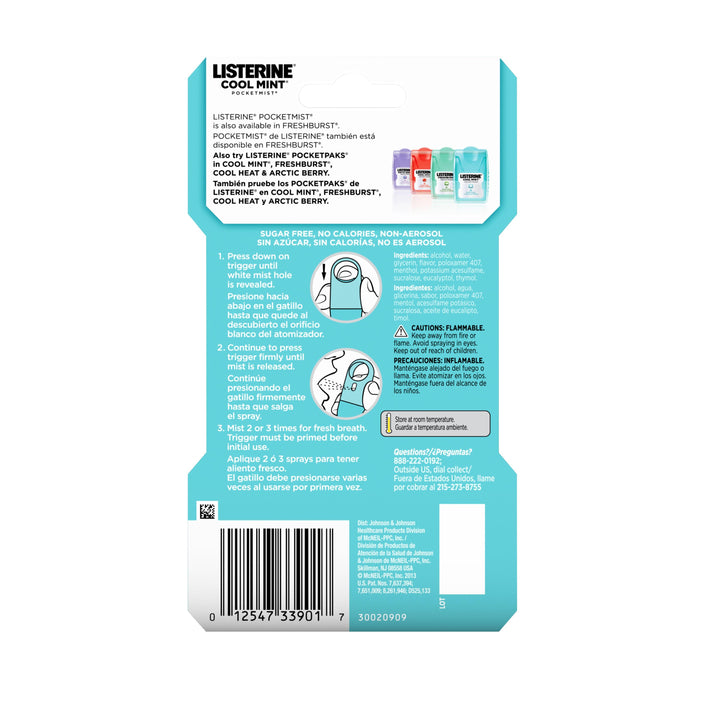 Listerine Cool Mint Pocketmist-7.7 Milileter-6/Box-6/Case