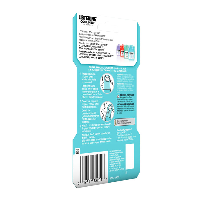 Listerine Cool Mint Pocketmist-7.7 Milileter-6/Box-6/Case