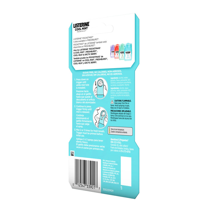 Listerine Cool Mint Pocketmist-7.7 Milileter-6/Box-6/Case