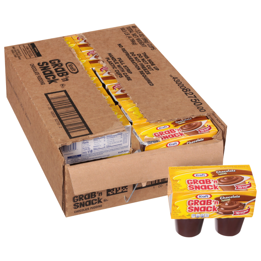Grab 'N Snack 4 Pack Cup Chocolate Pudding-14 oz.-12/Case
