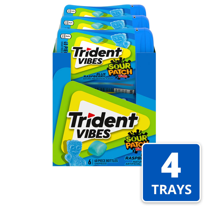 Trident 0S. Gum Blue Raspberry Shrink Pack-40 Count-6/Box-4/Case