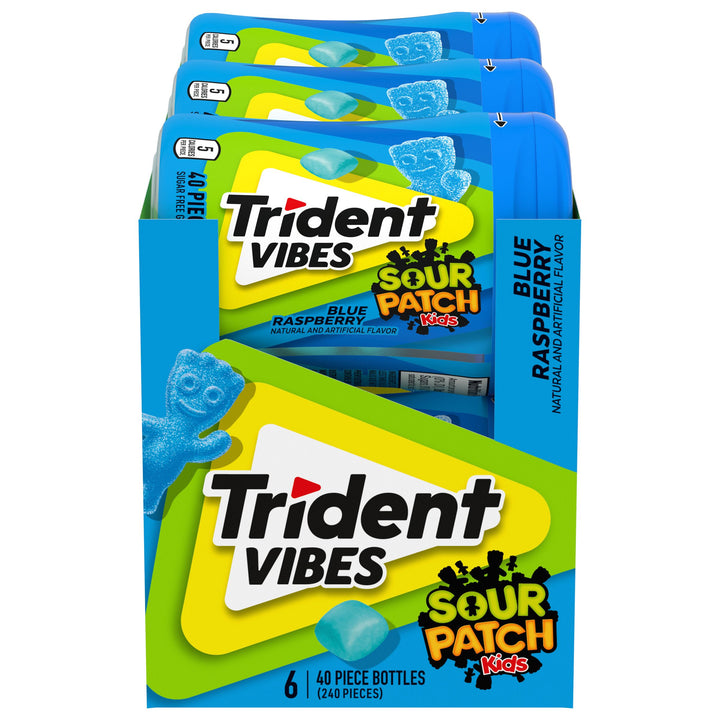 Trident 0S. Gum Blue Raspberry Shrink Pack-40 Count-6/Box-4/Case