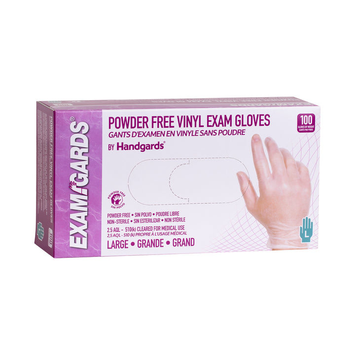 Examgards Handgards Powder Free Large Vinyl Glove-100 Each-100/Box-10/Case